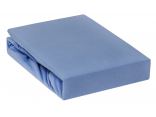 Prześcieradło Jersey  z gumką ciemno niebieskie 90x200      017